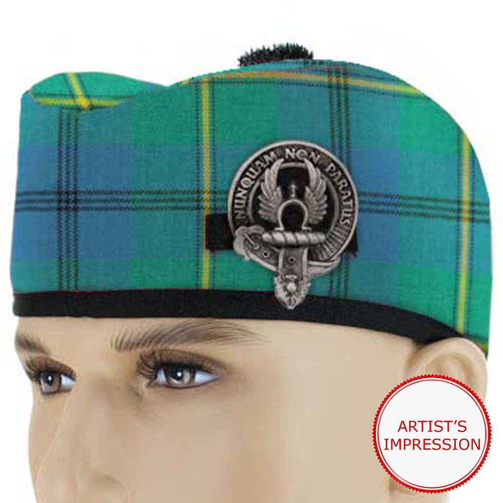 Glengarry with Clan Badge, Johnston/e Tartan